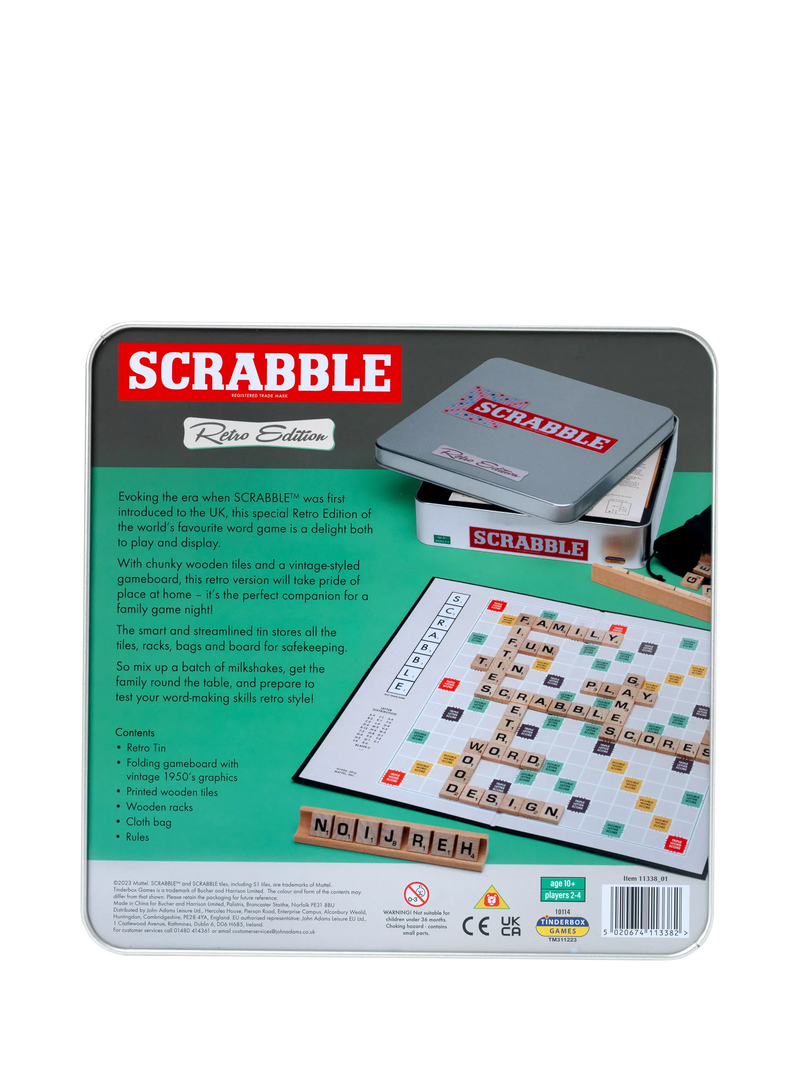 John Adams Scrabble Retro Edition word game, UK version