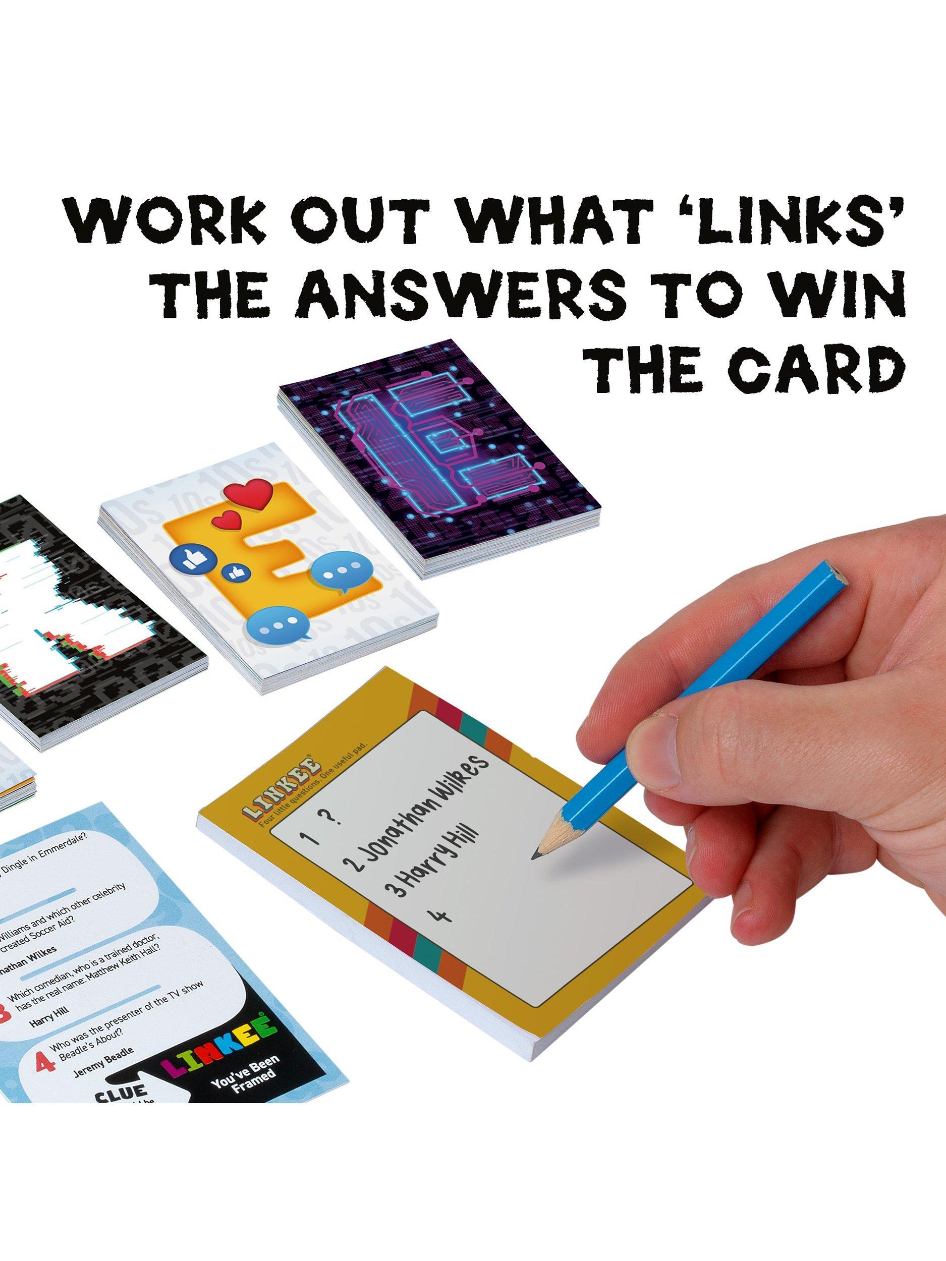 Linkee Generations Game family card game, UK version