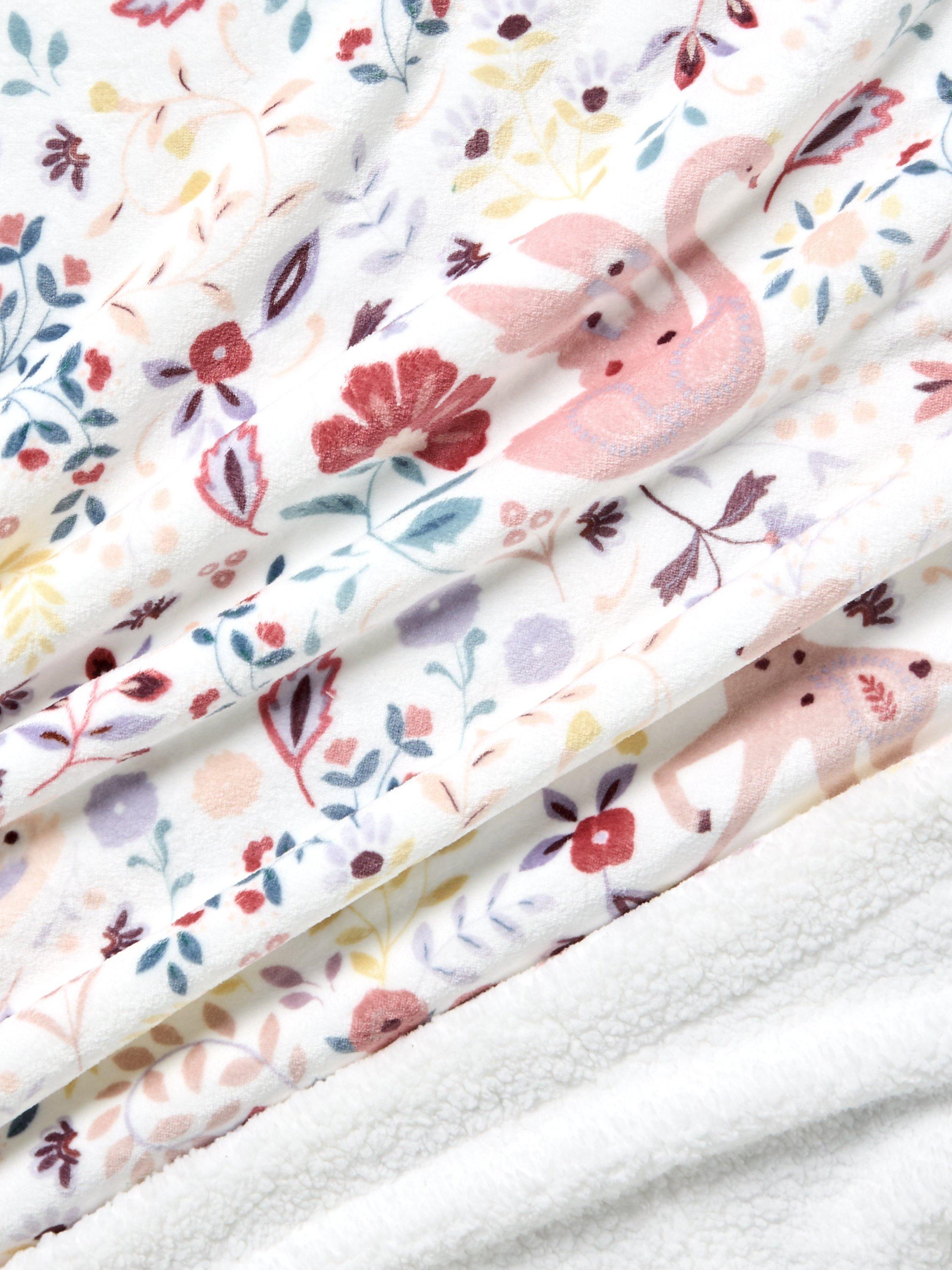 John Lewis kids' unicorn print fleece blanket Pink/Multi, UK version
