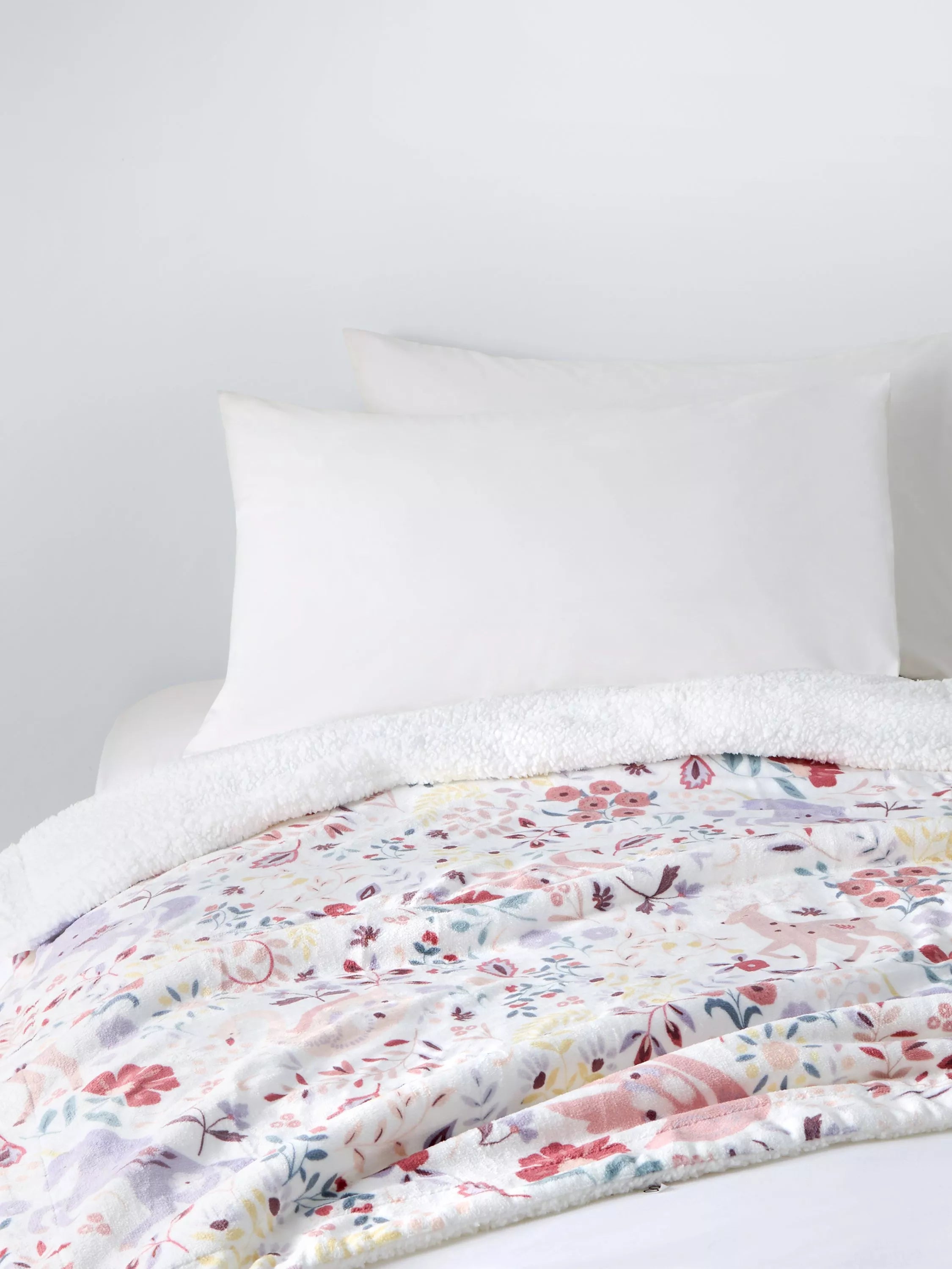 John Lewis kids' unicorn print fleece blanket Pink/Multi, UK version