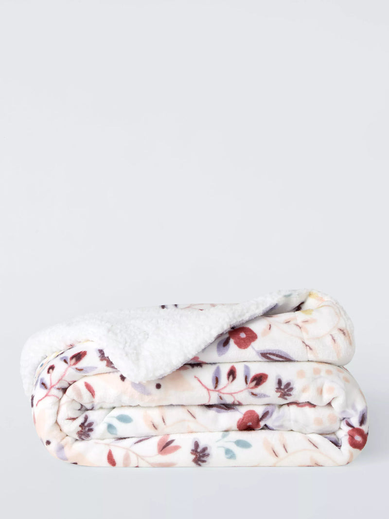 John Lewis kids' unicorn print fleece blanket Pink/Multi, UK version