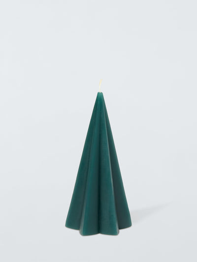 Wachskerze mit Weihnachtsbaum-Motiv