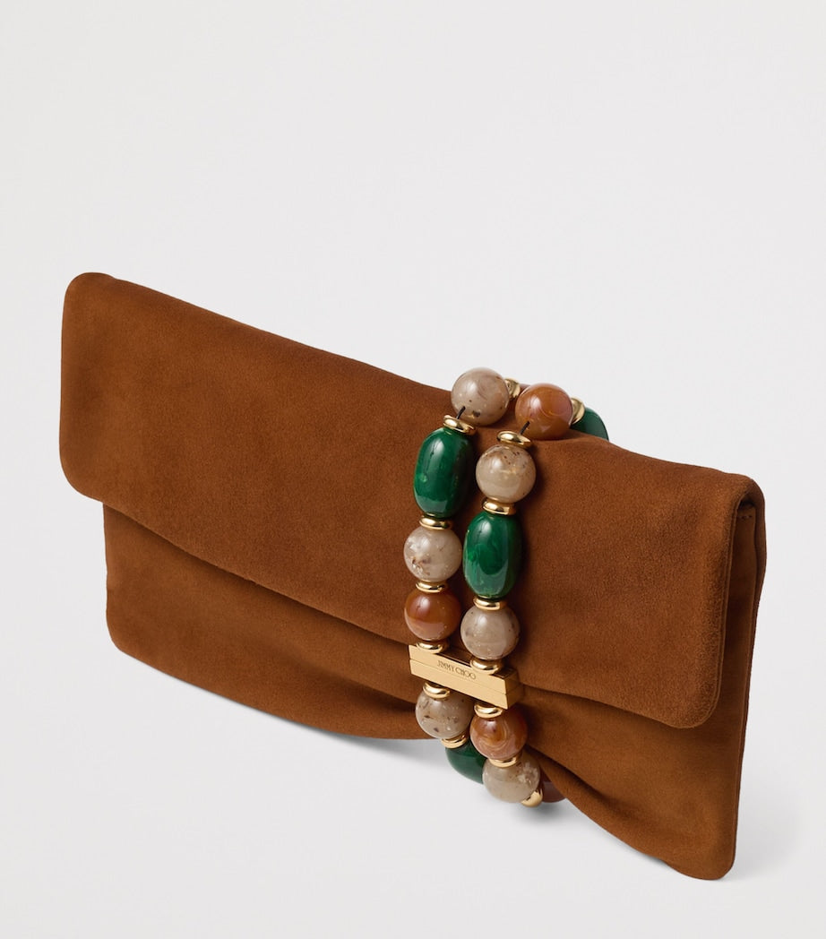 Jimmy Choo Zandra lambskin clutch bag, imported from the UK