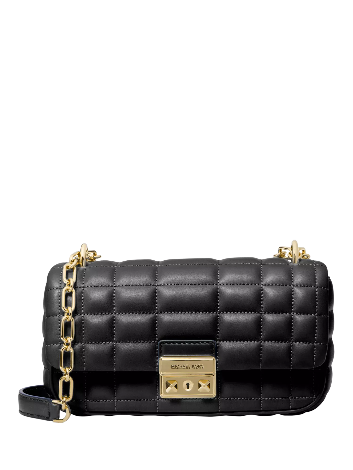 Michael Kors small quilted leather shoulder bag black, UK version