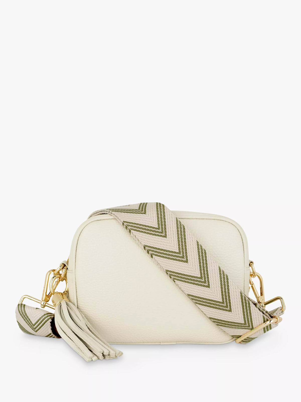 Apatchy London leather crossbody bag in stone (British brand)