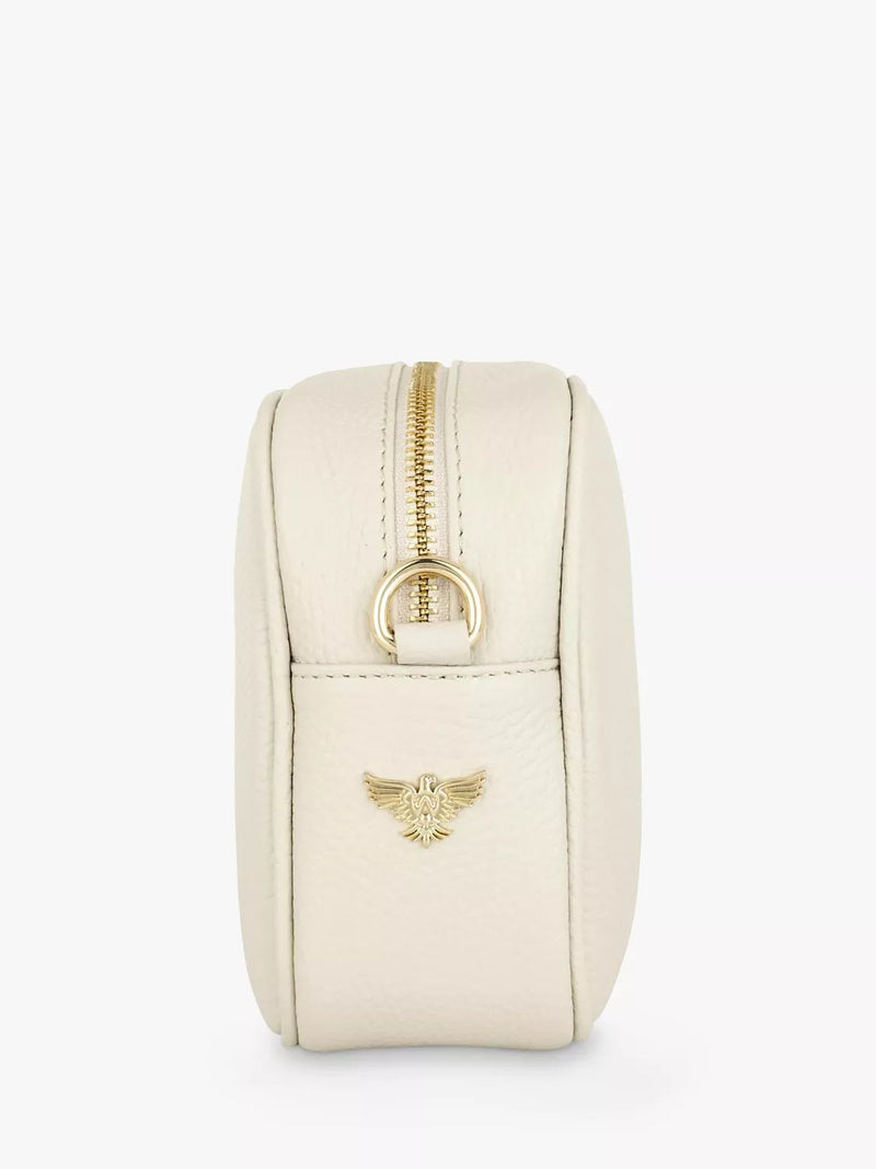 Apatchy London leather crossbody bag in stone (British brand)