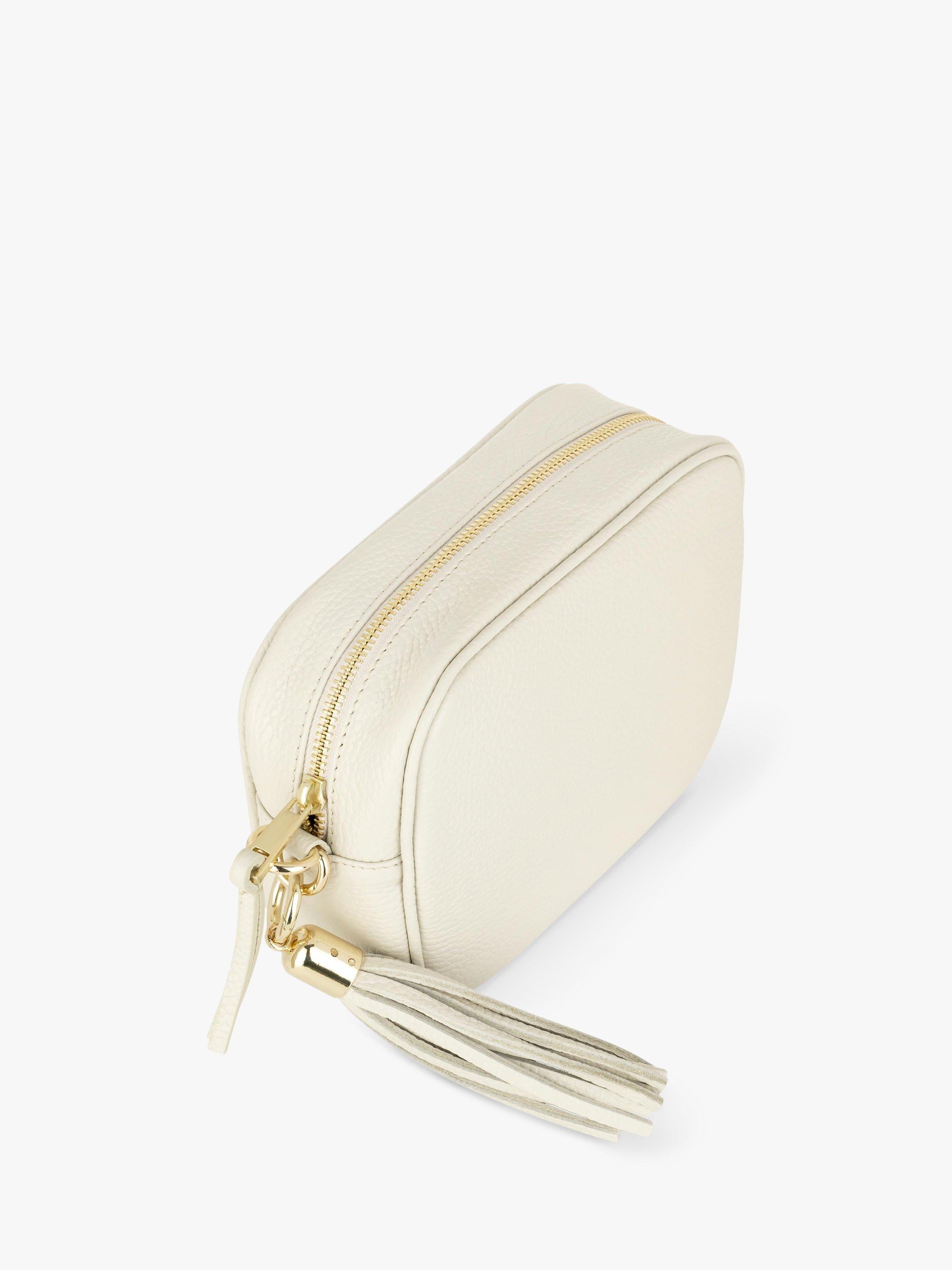 Apatchy London leather crossbody bag in stone (British brand)
