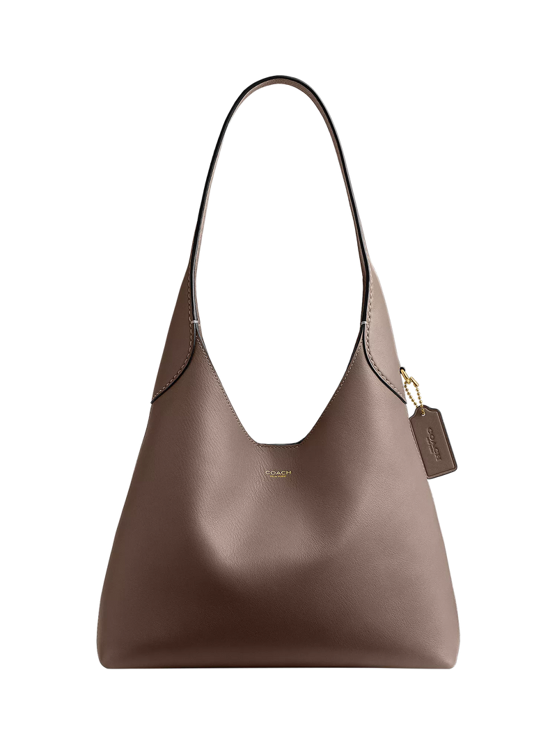 Coach Brooklyn 28 Leather Shoulder Bag, Dark Stone