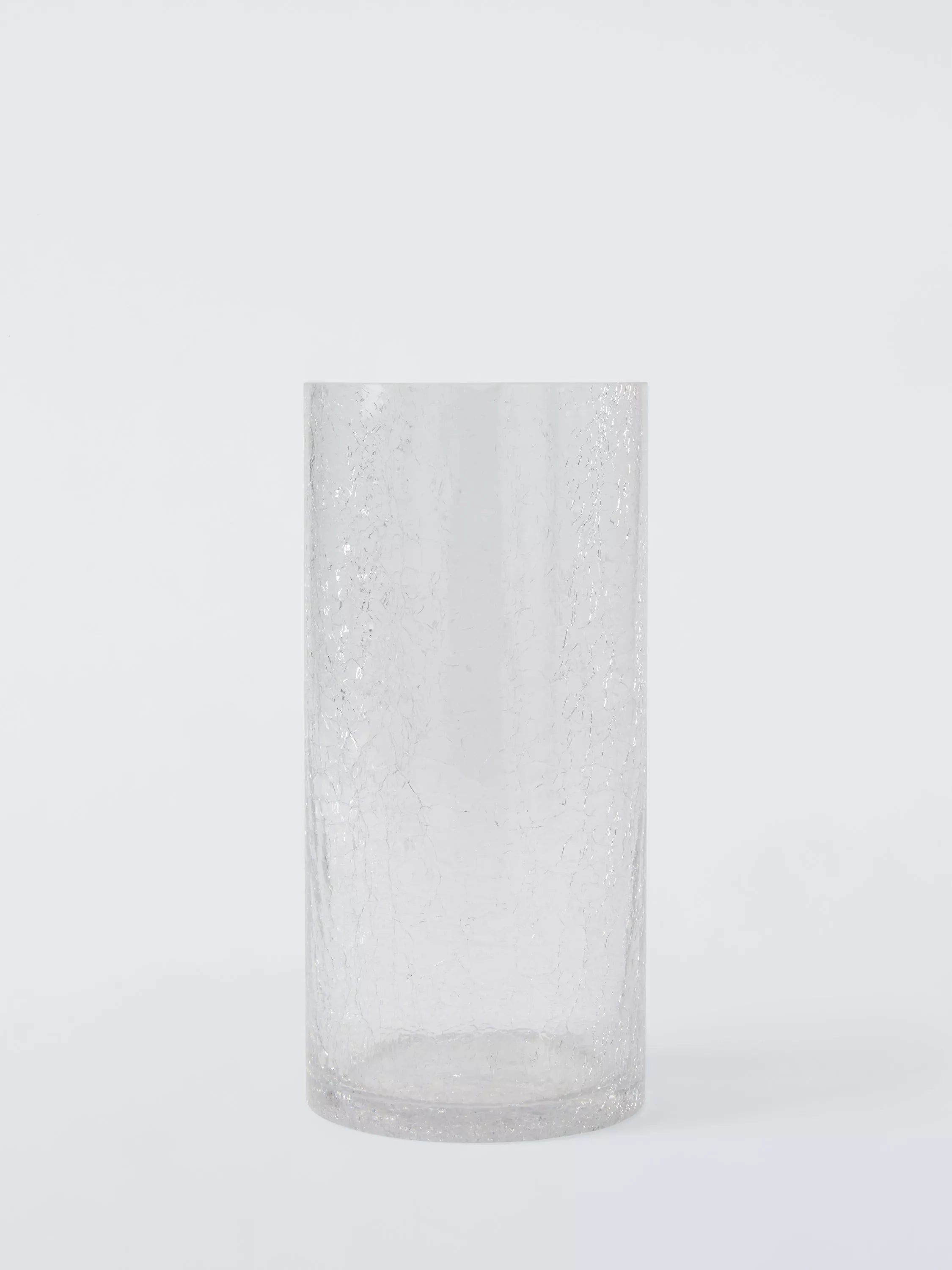 John Lewis clear crackle glass column vase 23.5cm, UK version