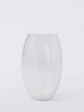 John Lewis Crackle Glass Barrel Vase Clear H25cm, UK version