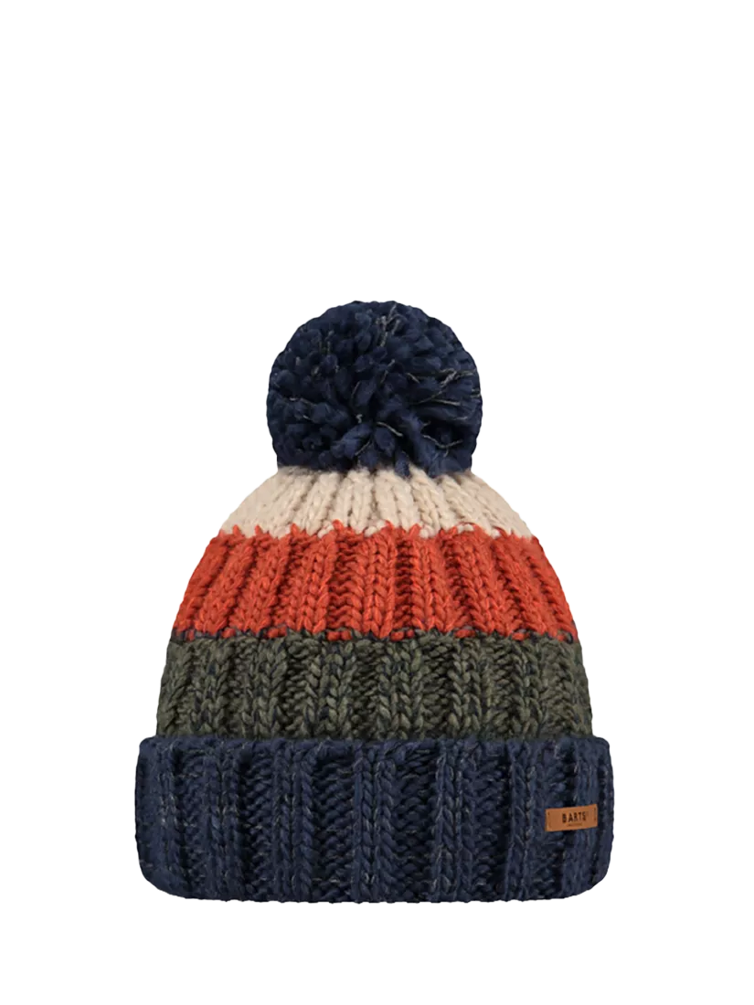 Barts Wilhelm pom pom beanie in blue multi colors - British product