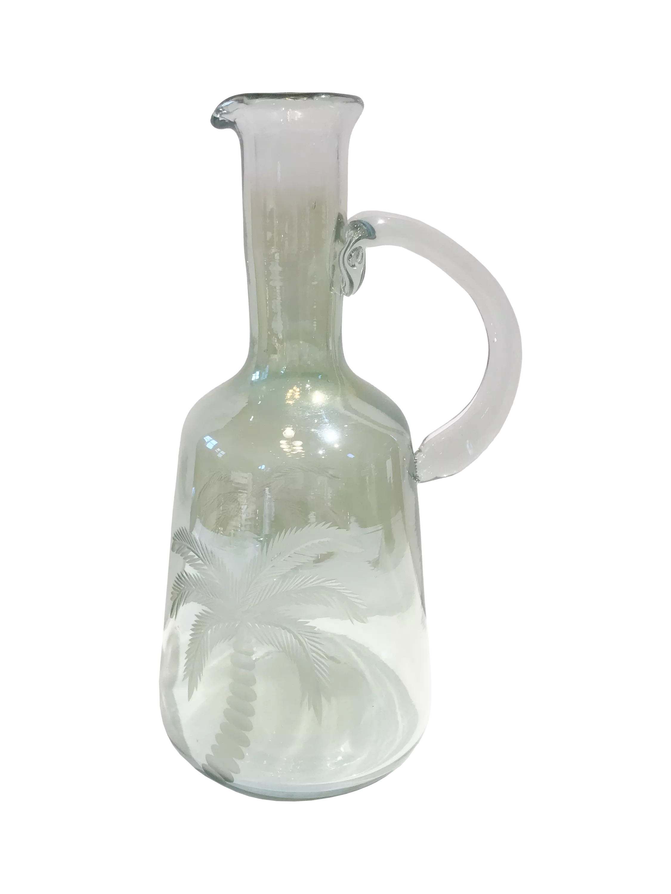 Culinary Concepts green palm etched glass pitcher 1L - British product