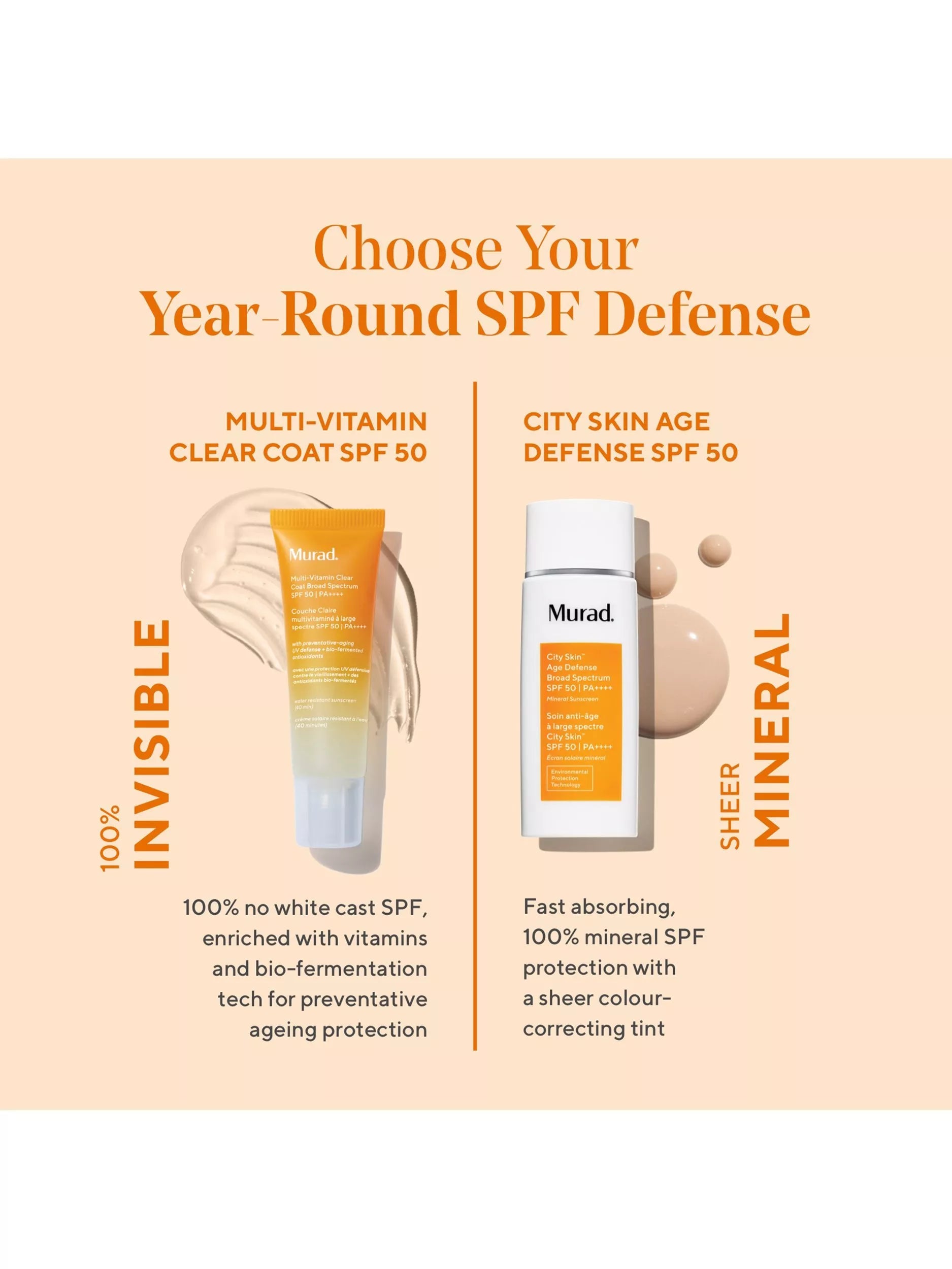 Murad Multi-Vitamin Clear Coat SPF 50 sunscreen 50ml, imported from the UK