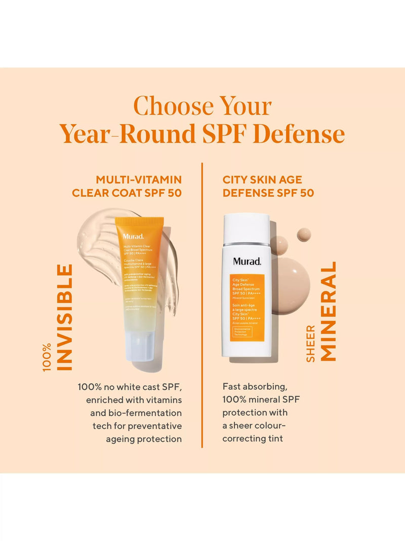Murad Multi-Vitamin Clear Coat SPF 50 sunscreen 50ml, imported from the UK