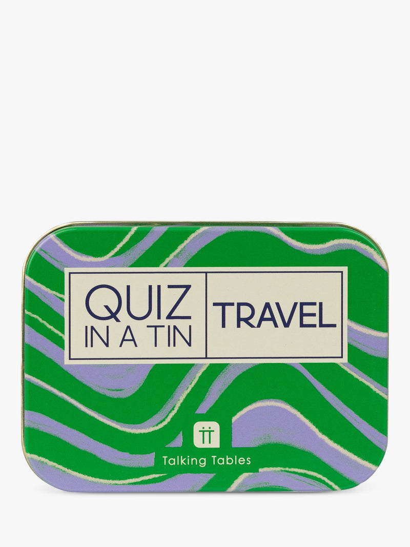 Talking Tables Travel Quiz tin container (British brand)