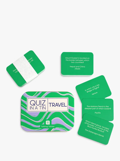 Boîte de quiz de voyage Talking Tables John Lewis Quiz in a Tin - Acheter en ligne chez McGrocer