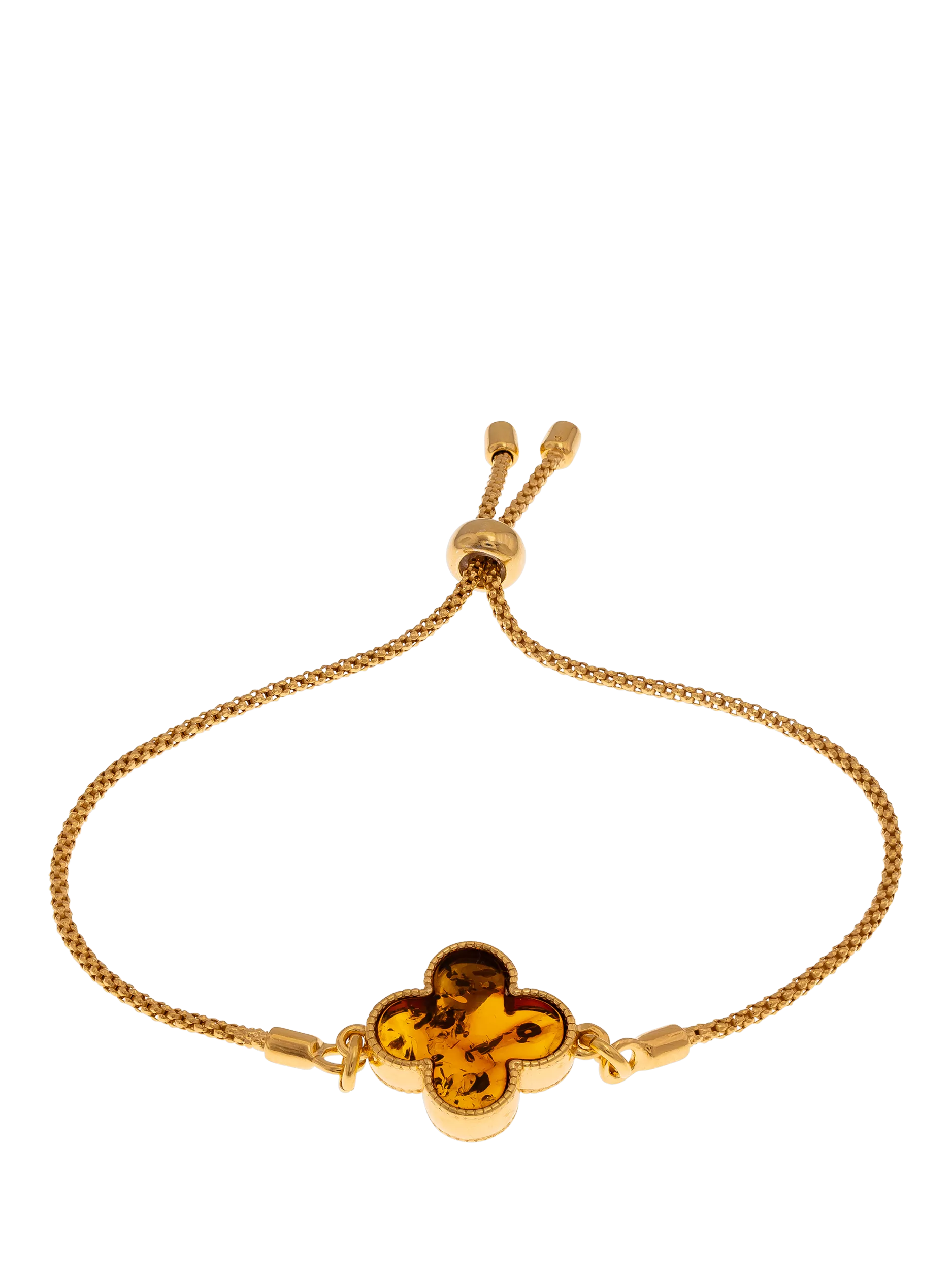 Be-Jewelled cognac amber friendship bracelet gold - British product