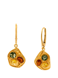 Be-Jewelled amber drop earrings gold plated multicolour, UK version
