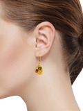 Be-Jewelled amber drop earrings gold plated multicolour, UK version