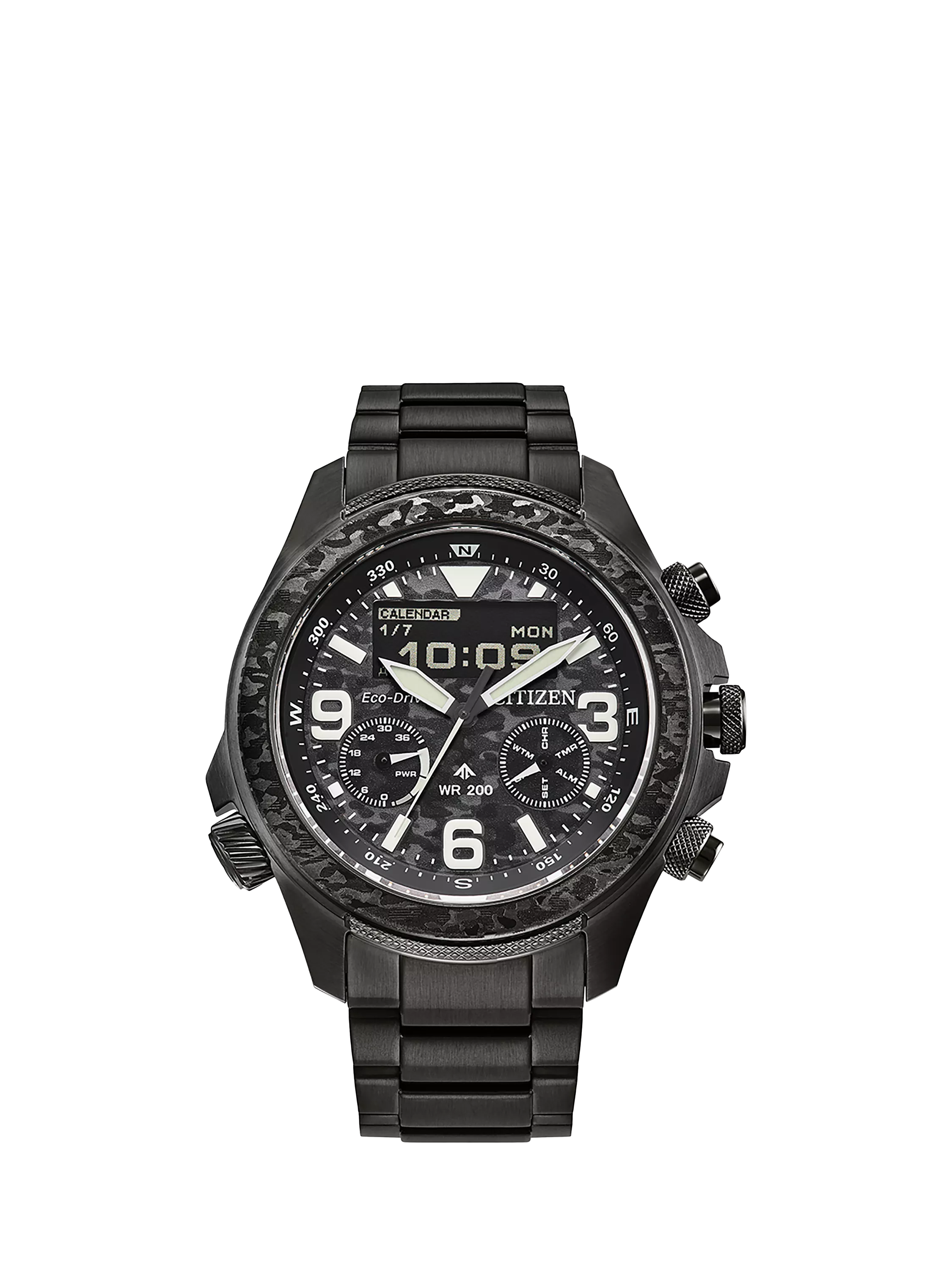 Citizen Promaster Land chronograph watch grey camouflage dial, UK version