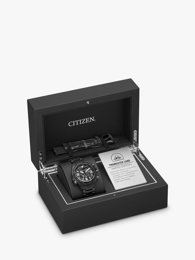 Citizen Promaster Land chronograph watch grey camouflage dial, UK version