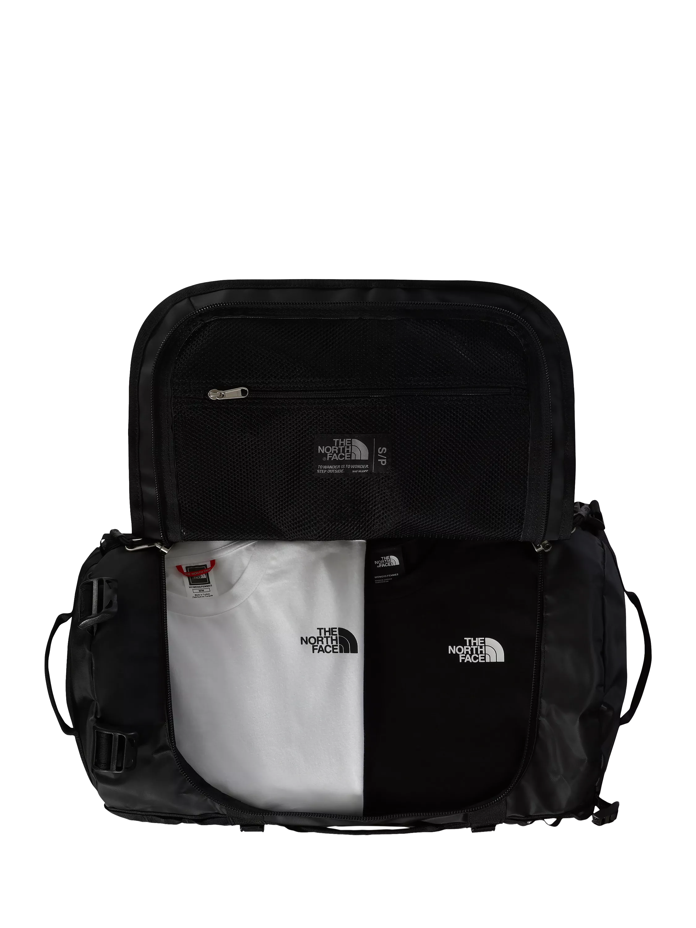 The North Face Base Camp duffle bag black and white (British brand)