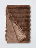 John Lewis Jumbo Faux Fur Throw, Mocha