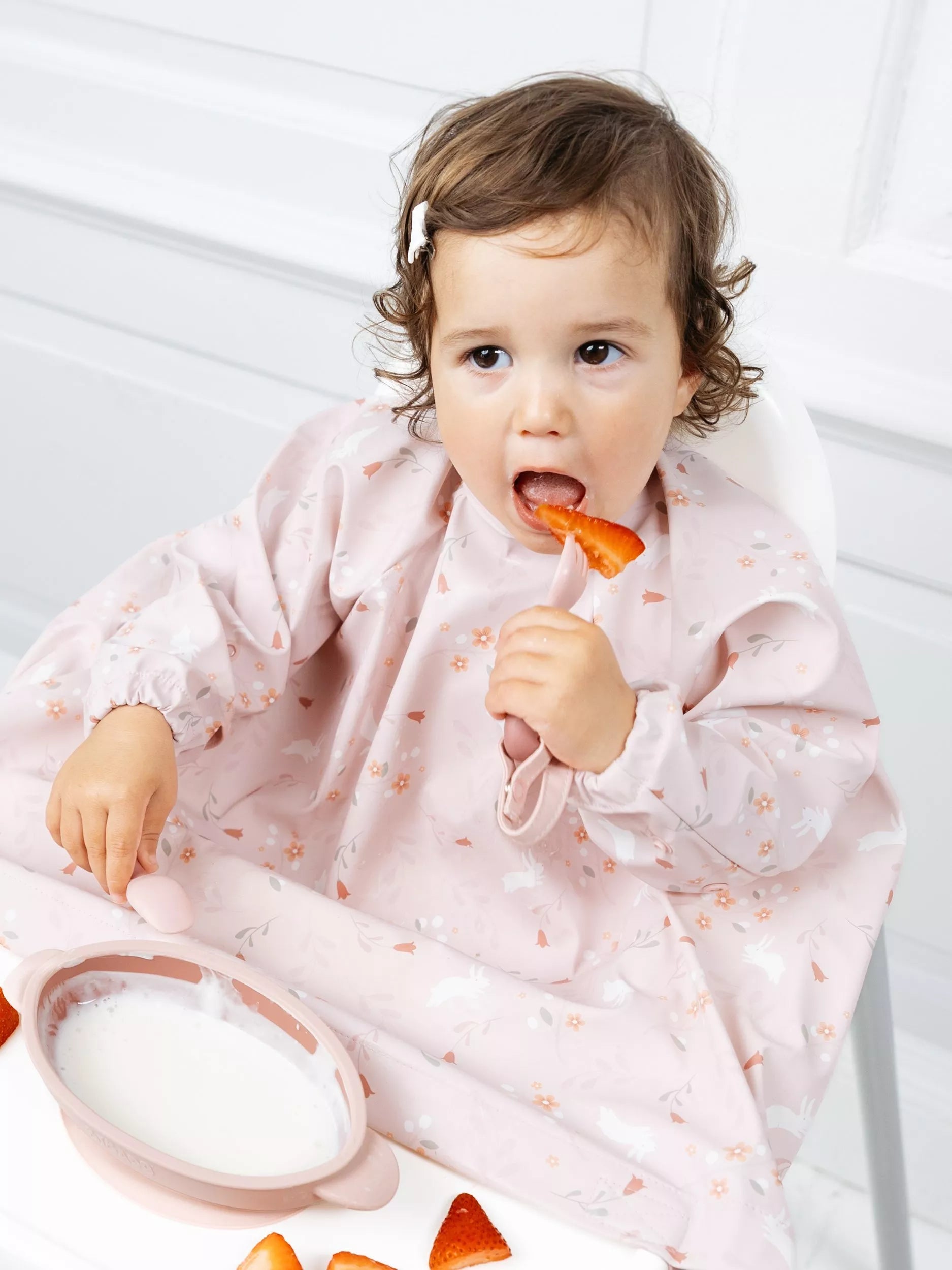 Bibado coverall weaning bib floral pattern - British product