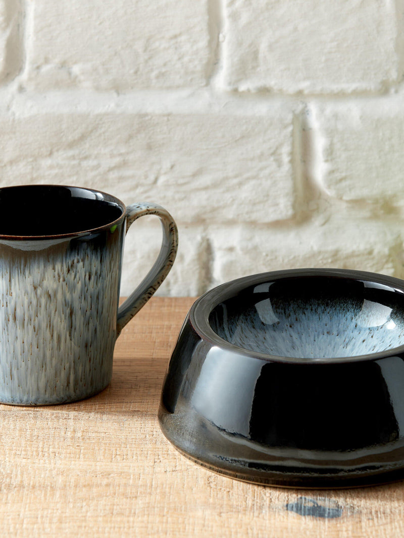 Denby Halo Medium Pet Bowl Black Multi - British product