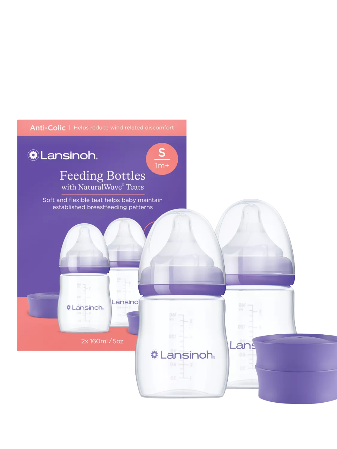 Lansinoh feeding bottle pack of 2 160ml, UK version
