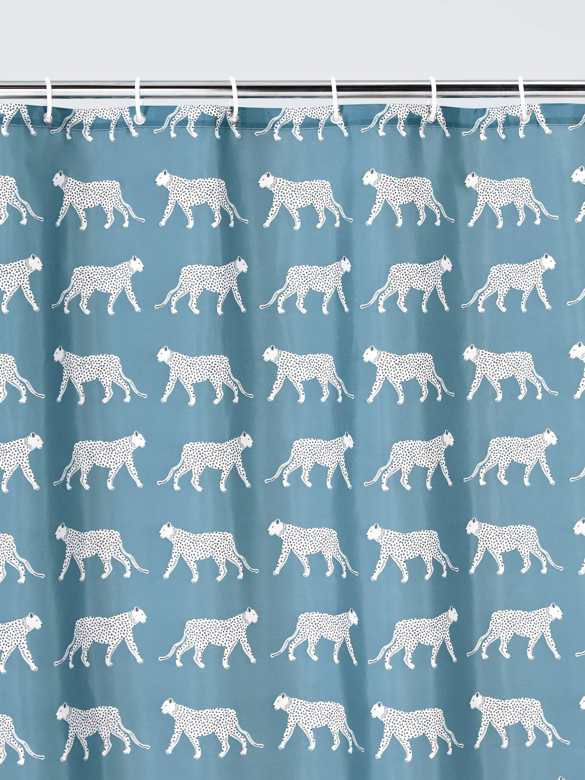 John Lewis Leopards recycled polyester shower curtain 180x180cm - British product