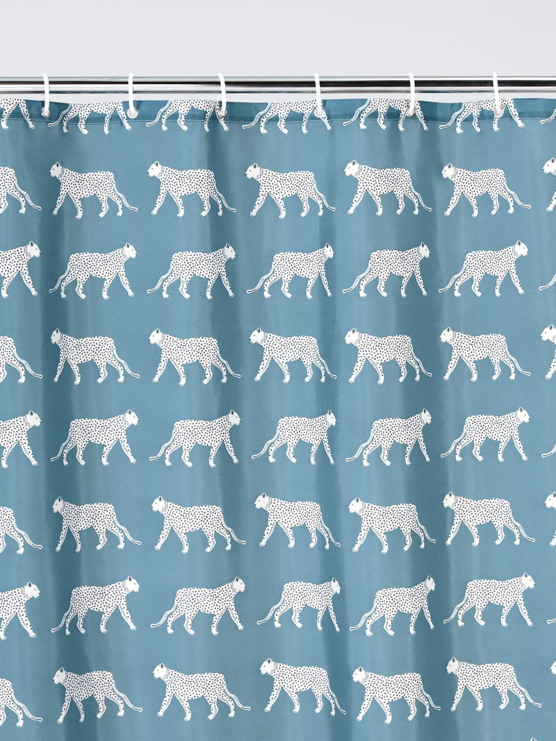 John Lewis Leopards recycled polyester shower curtain 180x180cm - British product