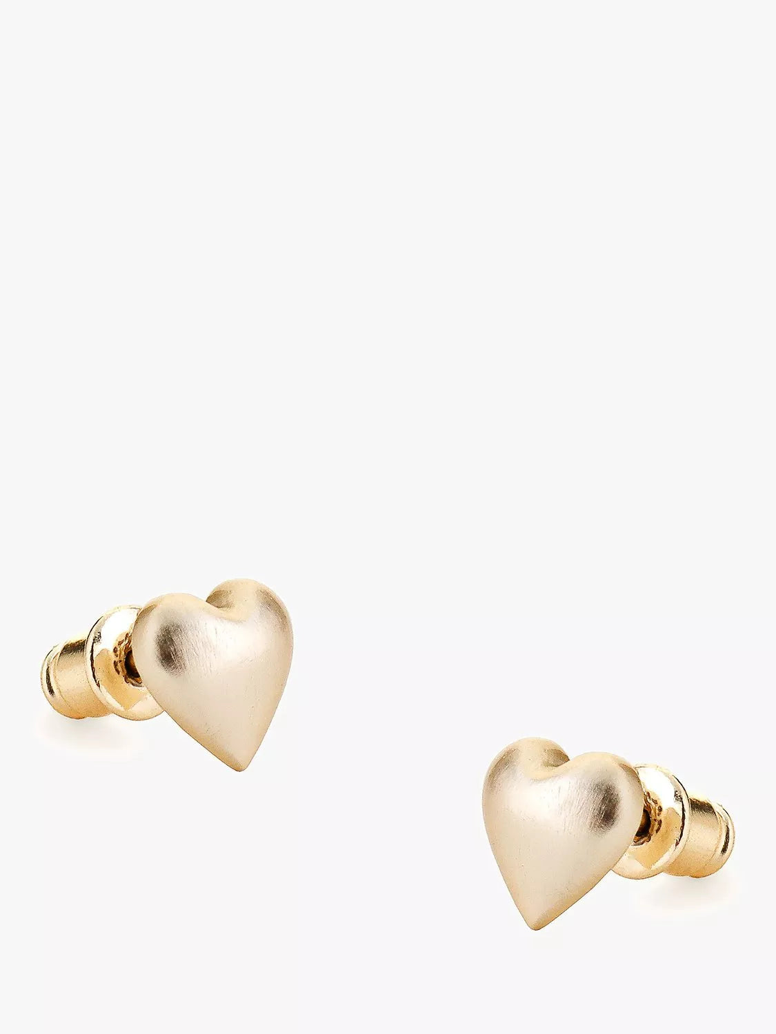 Tutti heart shaped stud earrings gold plated, imported from the UK