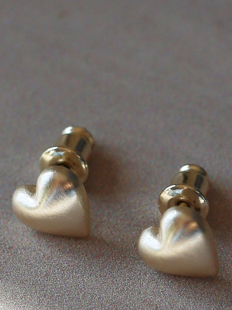 Tutti heart shaped stud earrings gold plated, imported from the UK