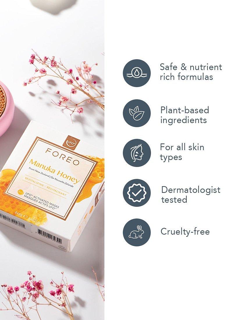 FOREO Manuka Honey UFO face mask 36g pack of 6, UK version