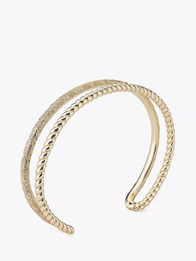 Tutti gold double row cuff bangle, UK version