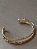 Tutti gold double row cuff bangle, UK version