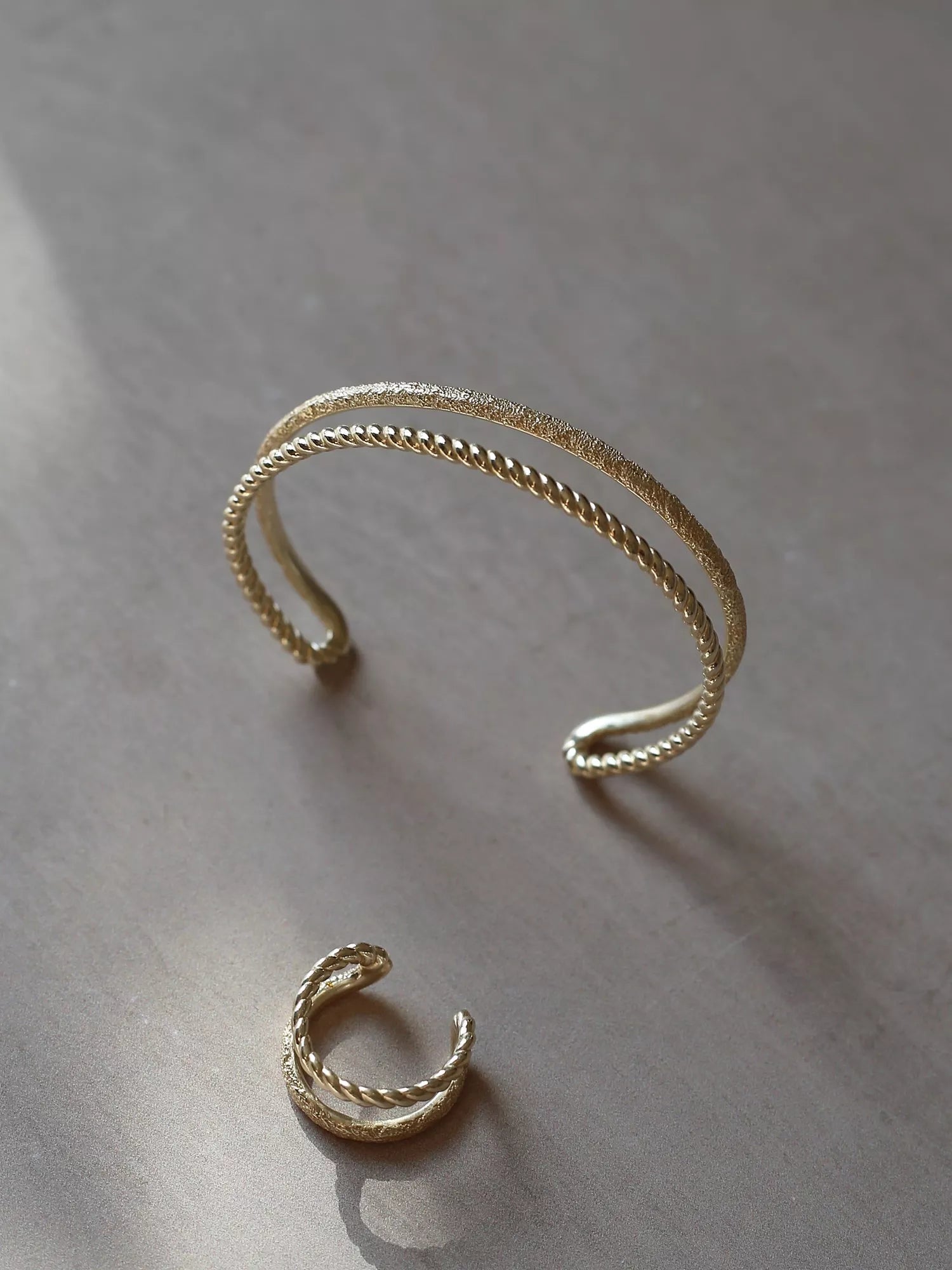 Tutti gold double row cuff bangle, UK version