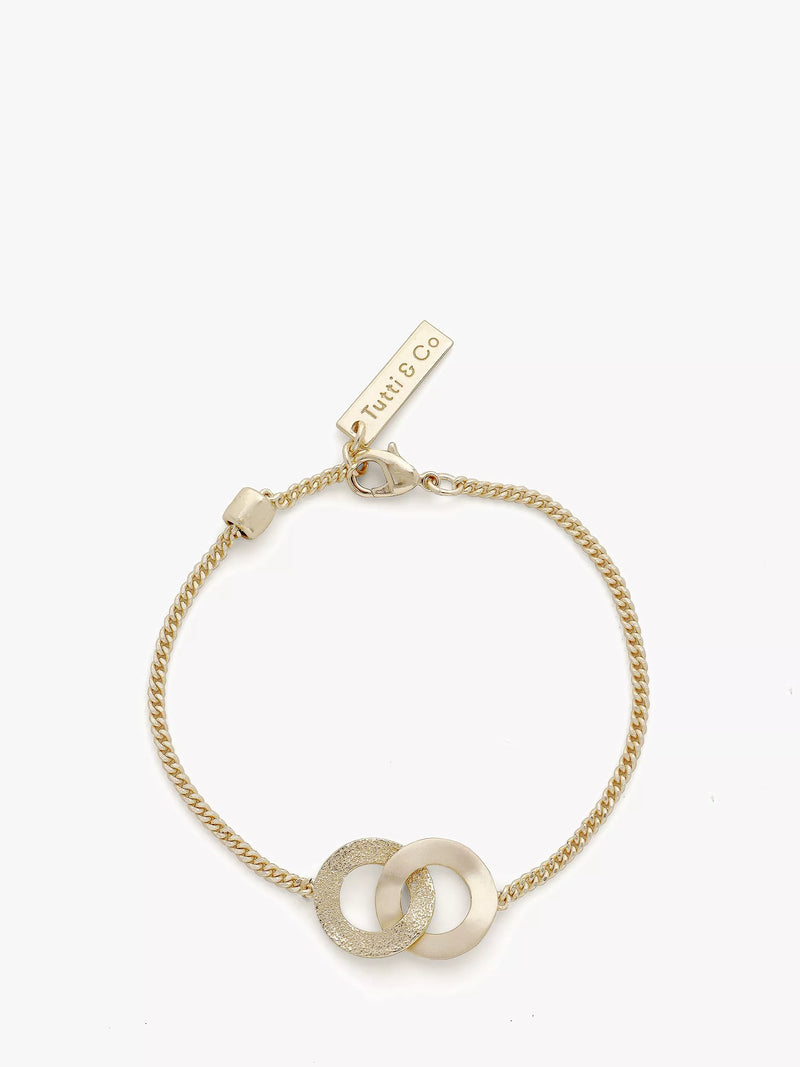 Tutti gold double loop chain bracelet with lobster clasp, UK version