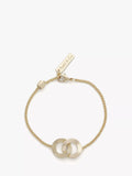 Tutti gold double loop chain bracelet with lobster clasp, UK version