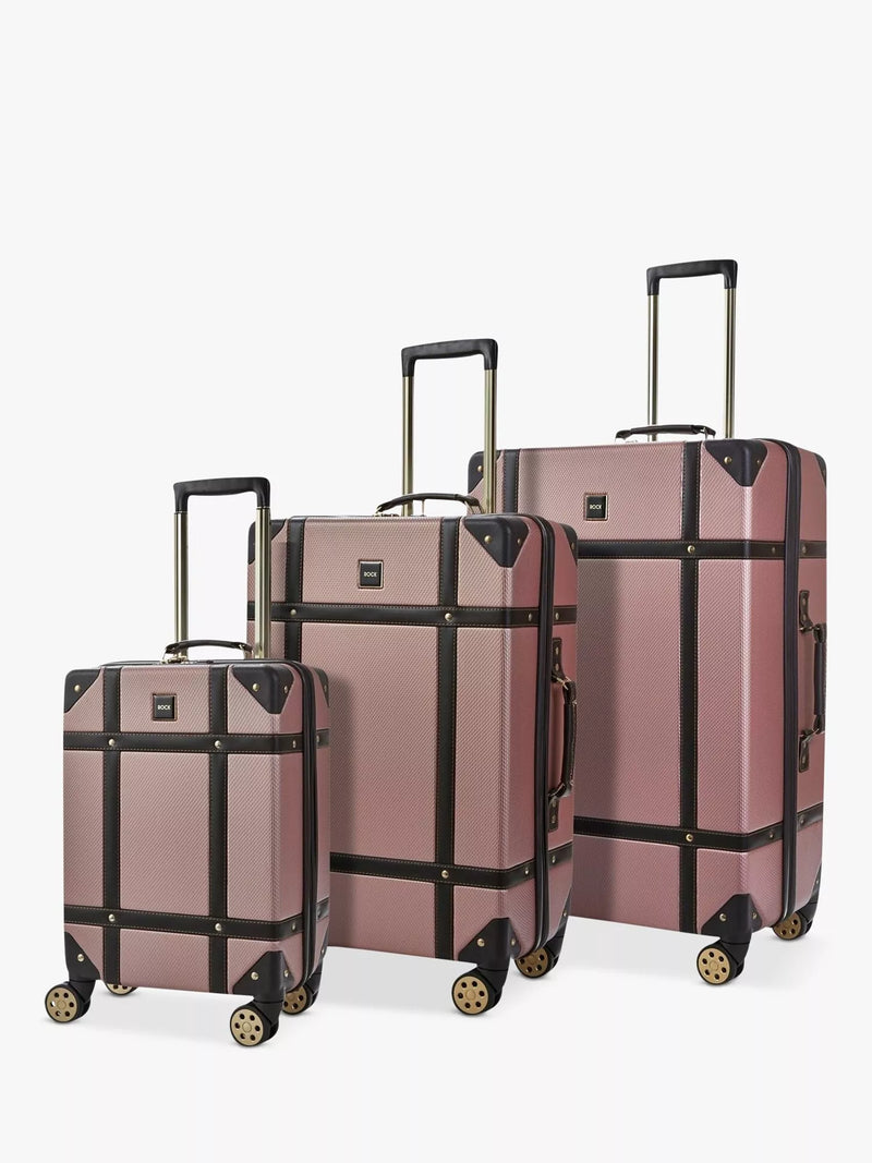 Rock Vintage 8-Wheel Hard Shell Suitcase, Set of 3