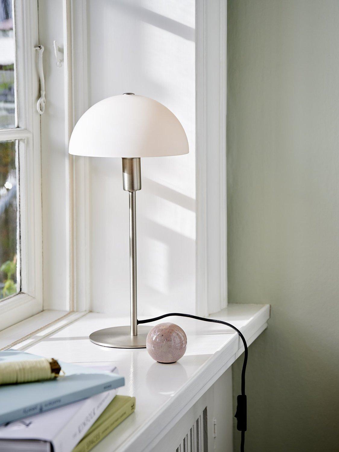 Nordlux Ellen table lamp Silver Grey large opal glass, UK version