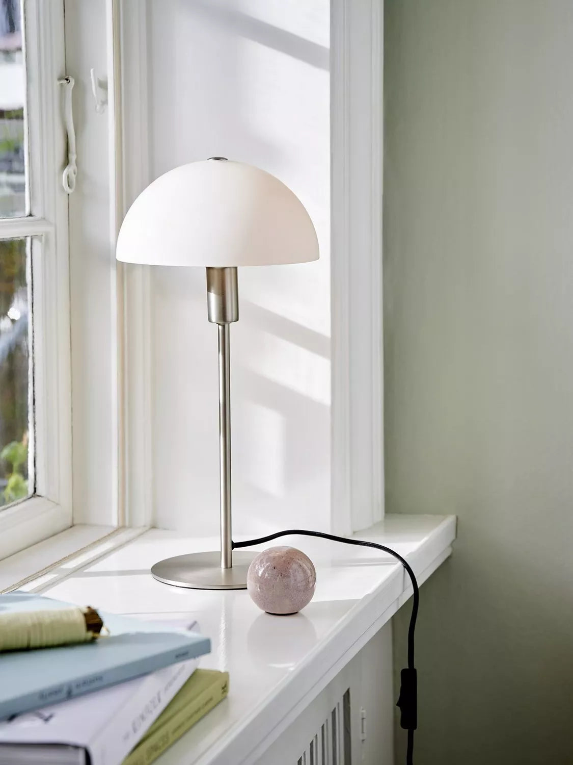 Nordlux Ellen table lamp Silver Grey large opal glass, UK version