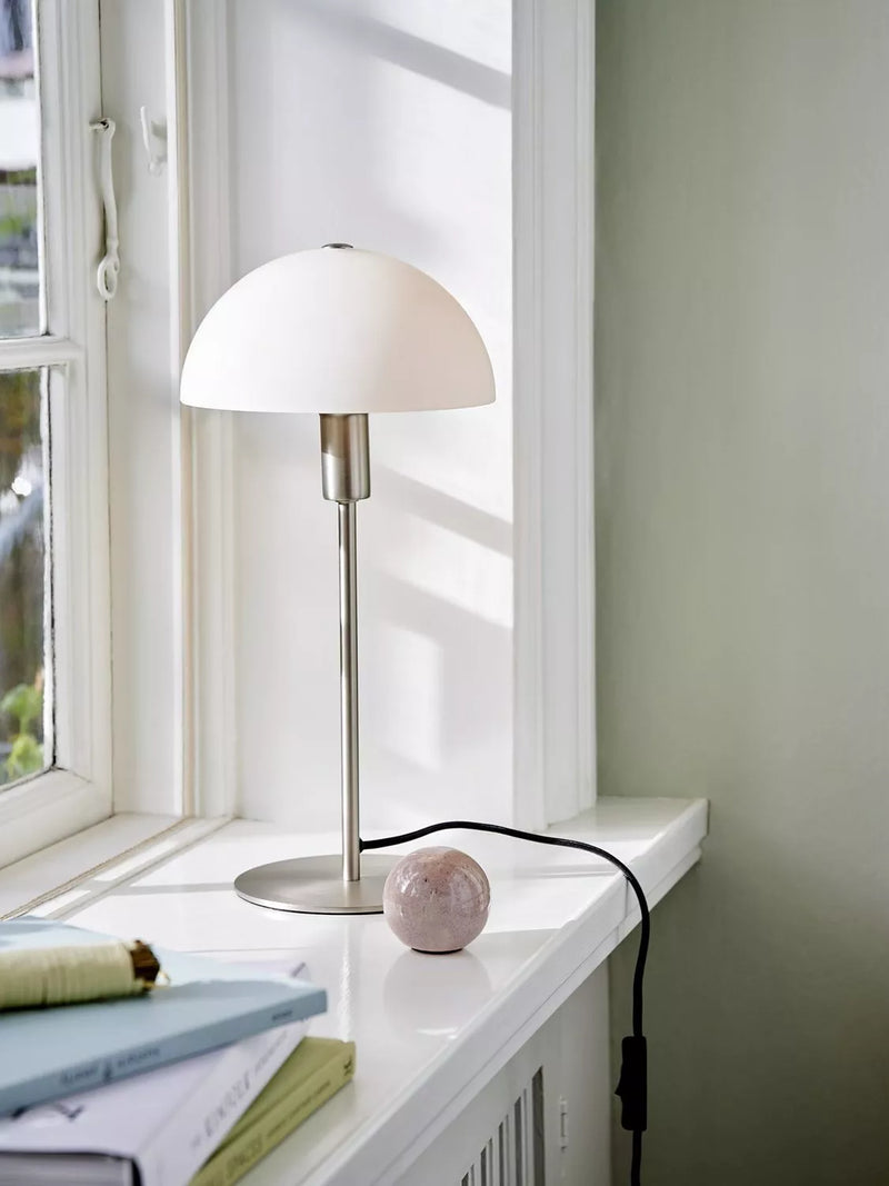Nordlux Ellen table lamp Silver Grey large opal glass, UK version