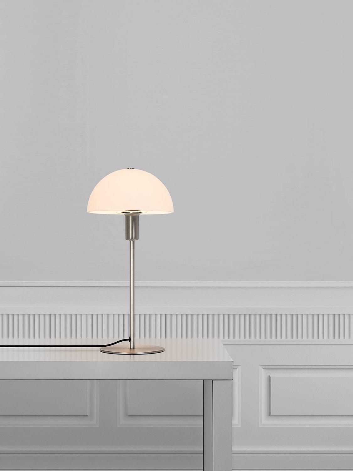 Nordlux Ellen table lamp Silver Grey large opal glass, UK version