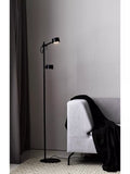 Nordlux dimmable floor lamp with two heads black (British brand)
