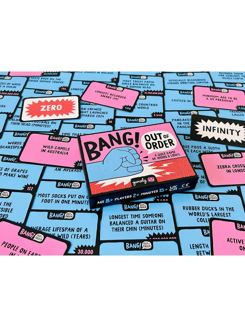 Gamely Bang Out of Order family trivia game, UK version