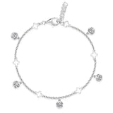 Jools by Jenny Brown clover charm bracelet silver cubic zirconia - British product