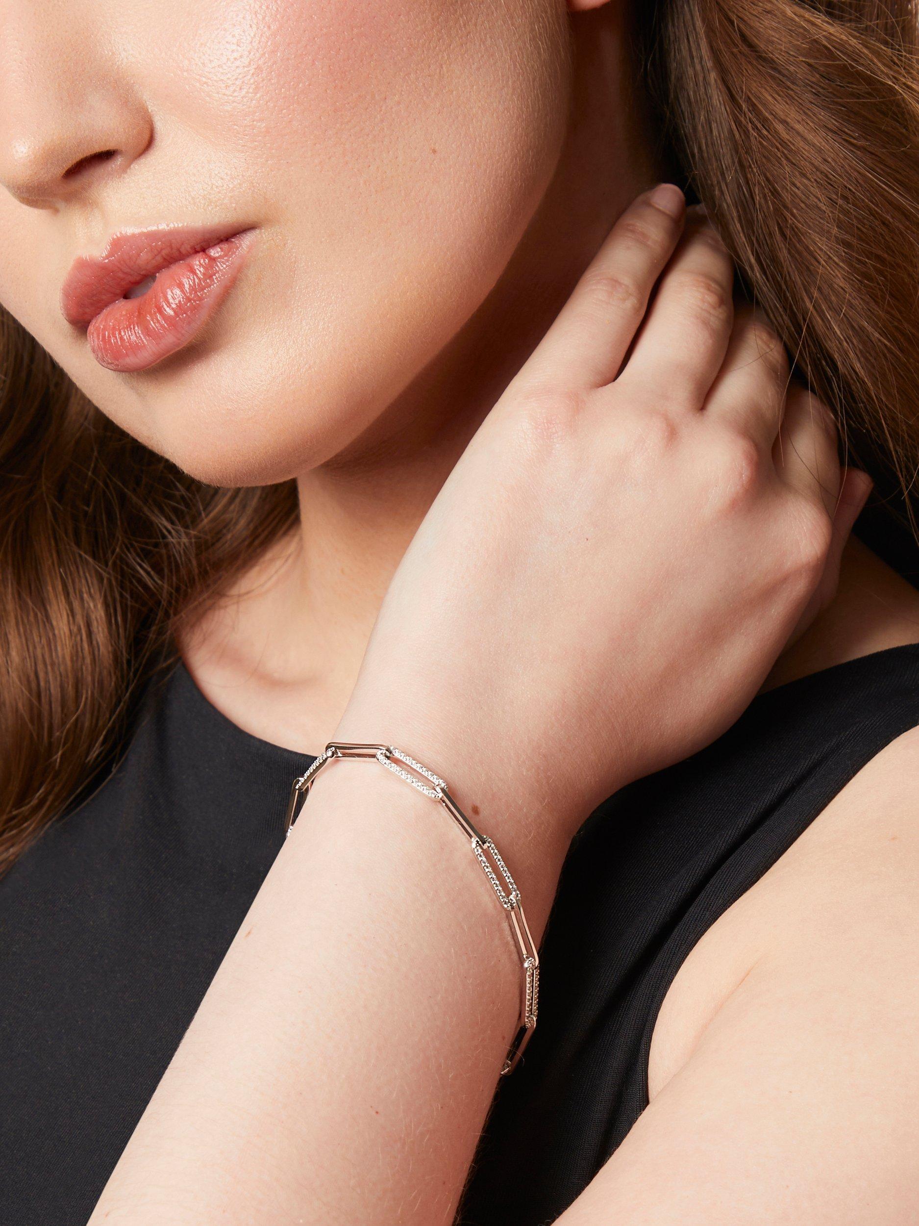 Jools by Jenny Brown rhodium plated sterling silver link bracelet - British product