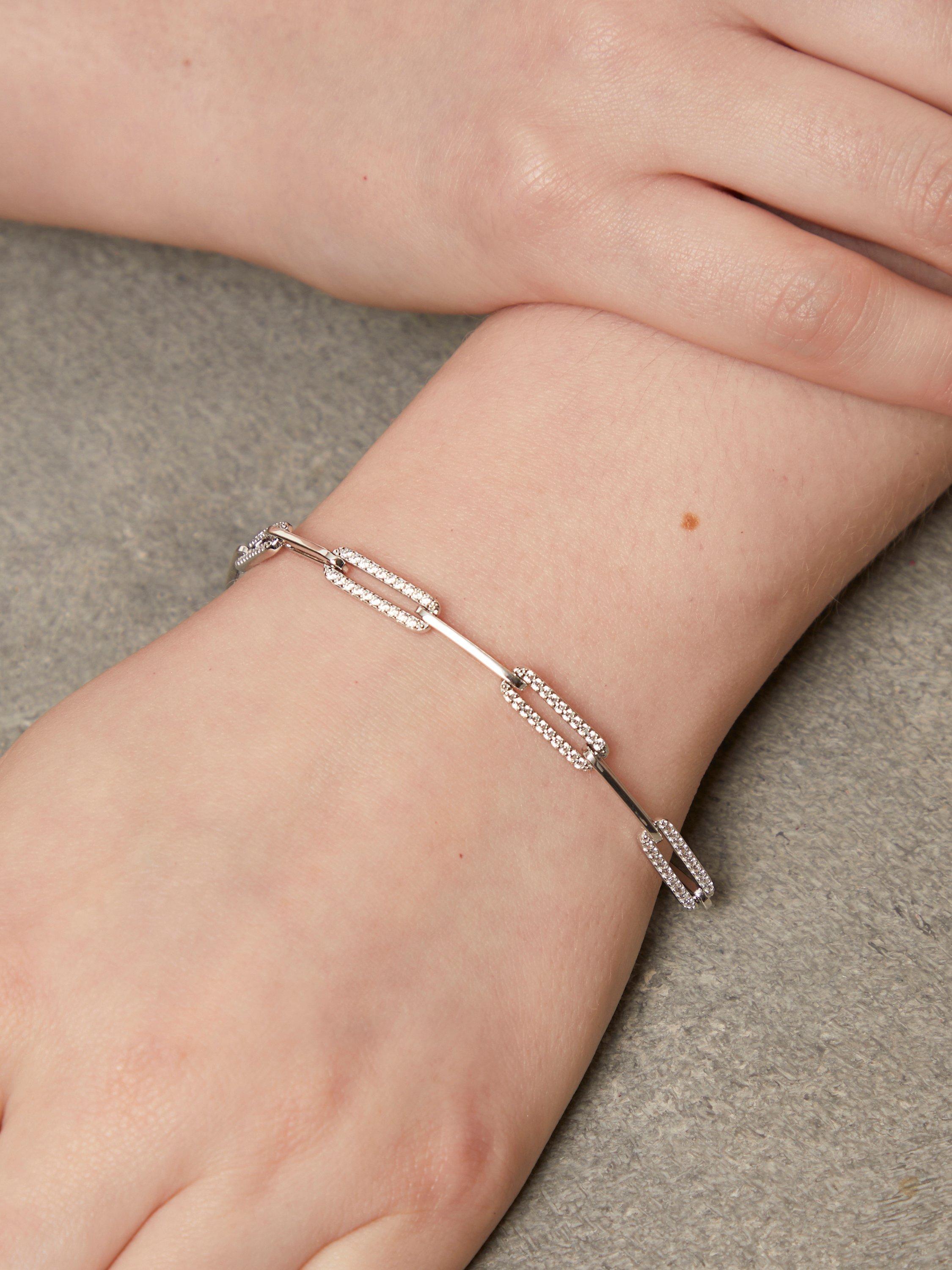 Jools by Jenny Brown rhodium plated sterling silver link bracelet - British product